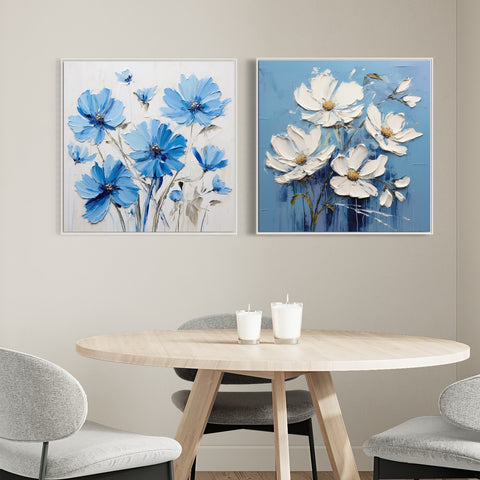 Blue Floral Bundle - Wandbild 2x