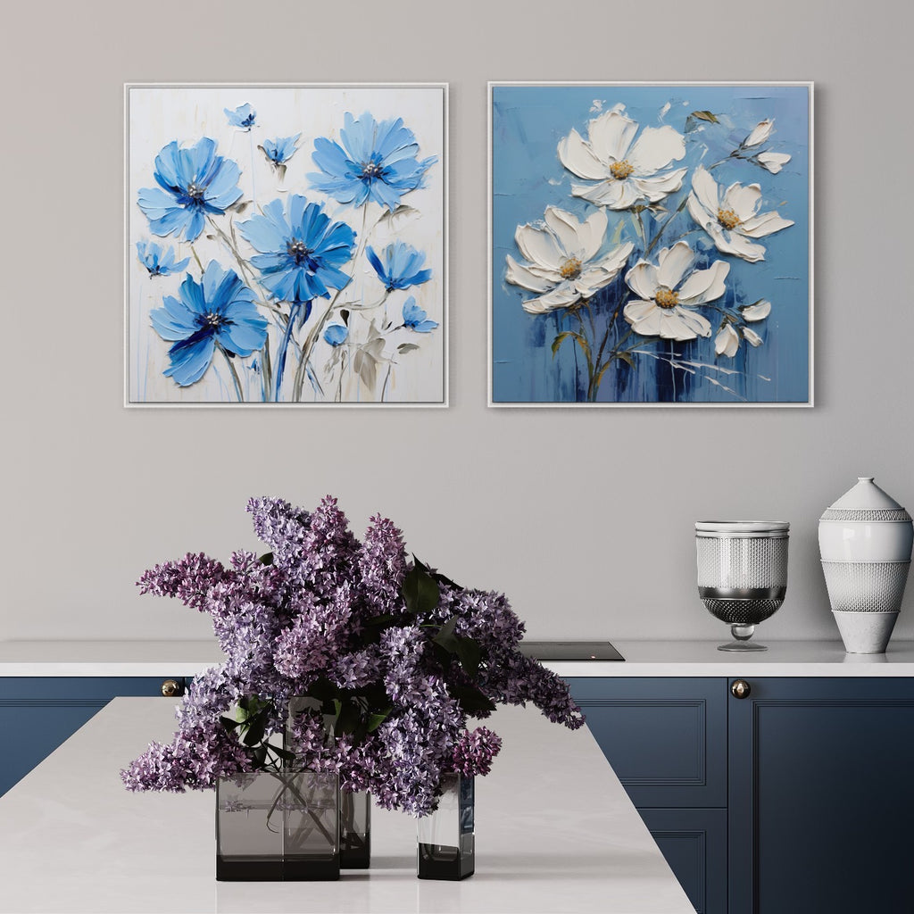 Blue Floral Bundle - Wandbild 2x