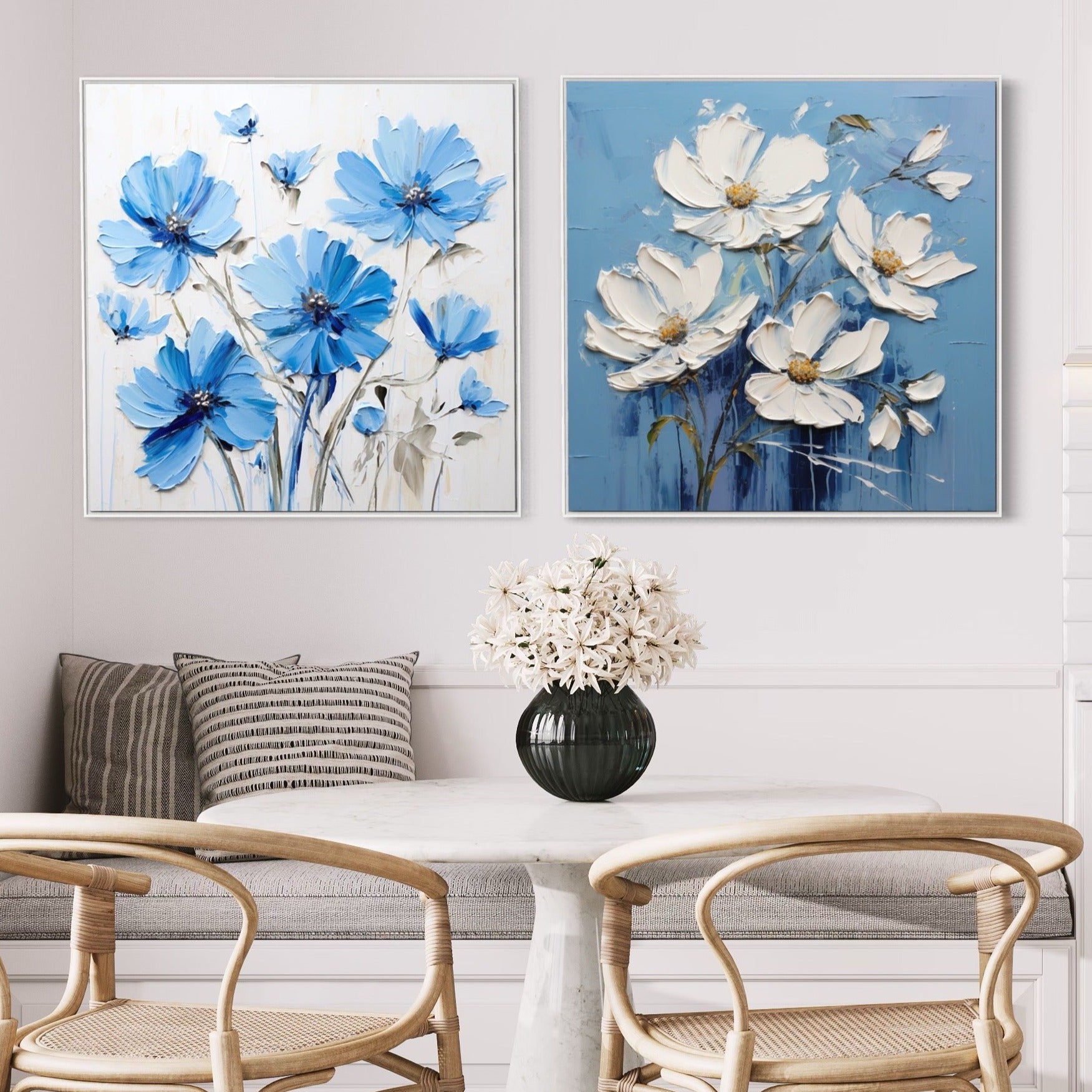 Blue Floral Bundle - Wandbild 2x